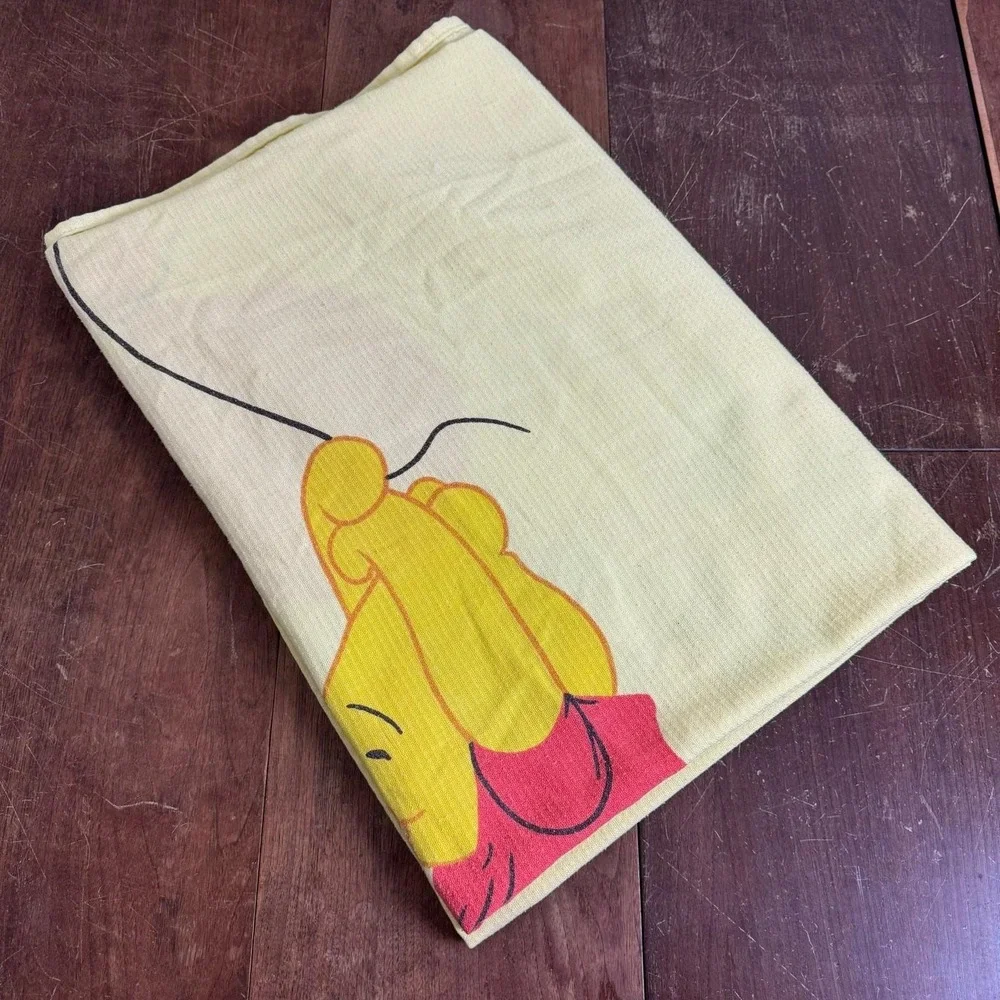 Winnie the Pooh waffle weave blanket‎ FULL bed spread 84x60 VINTAGE Sears